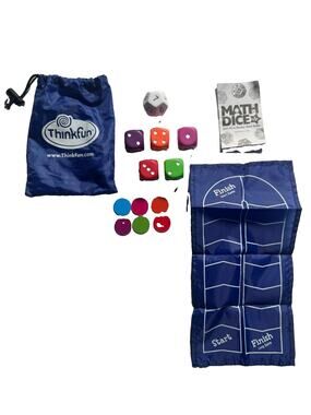 ThinkFun Math Dice Jr Complete Travel Game Educational Kids Ages 6+ w/ Bag